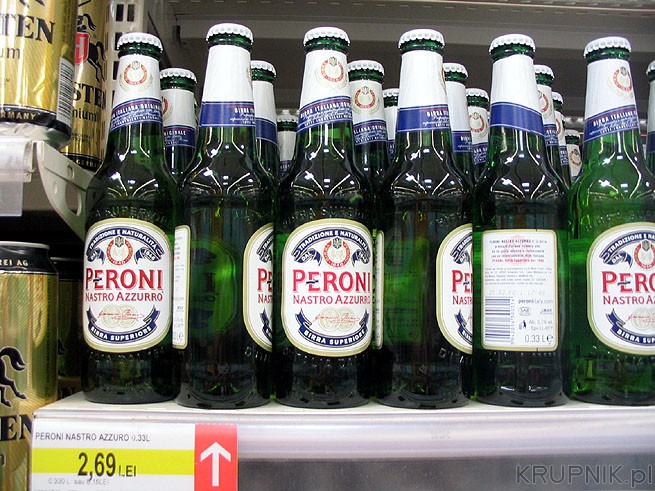 Piwo Peroni w sklepie - około 2,7PLN