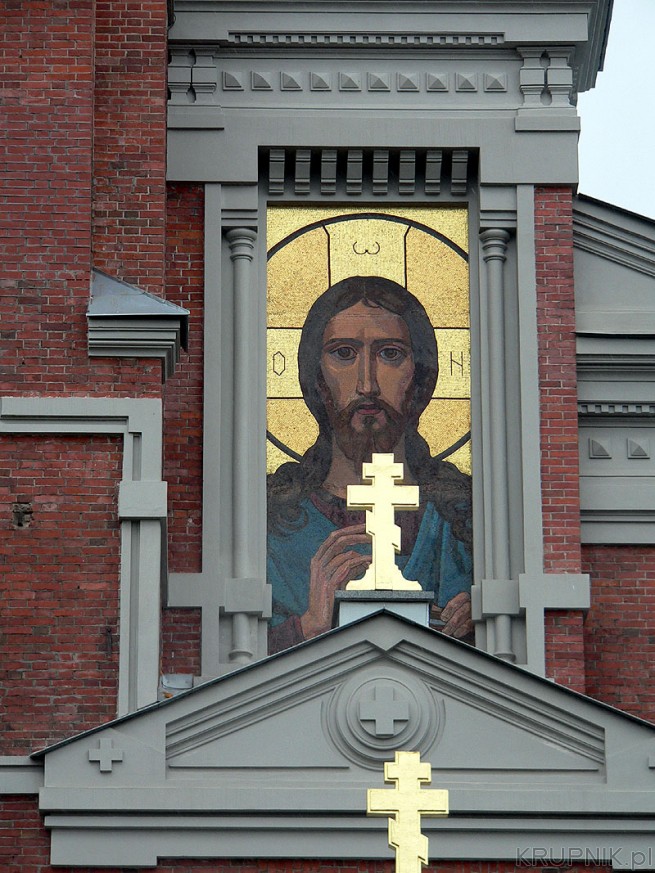 Na kaplicy mozaika ikona Chrystusa Pantokratora