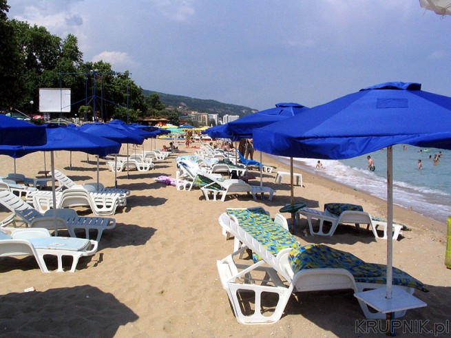 Leżaki na plaży są do wynajęcia, podobnie jak parasole.