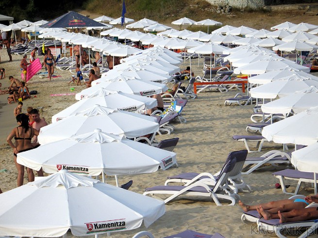 Plaża w Kiten, Bułgaria - parasole do wynajęcia po 3eur/dzień