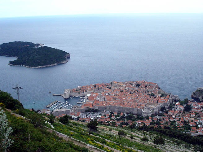 Widok Dubrovnika z góry Srd.